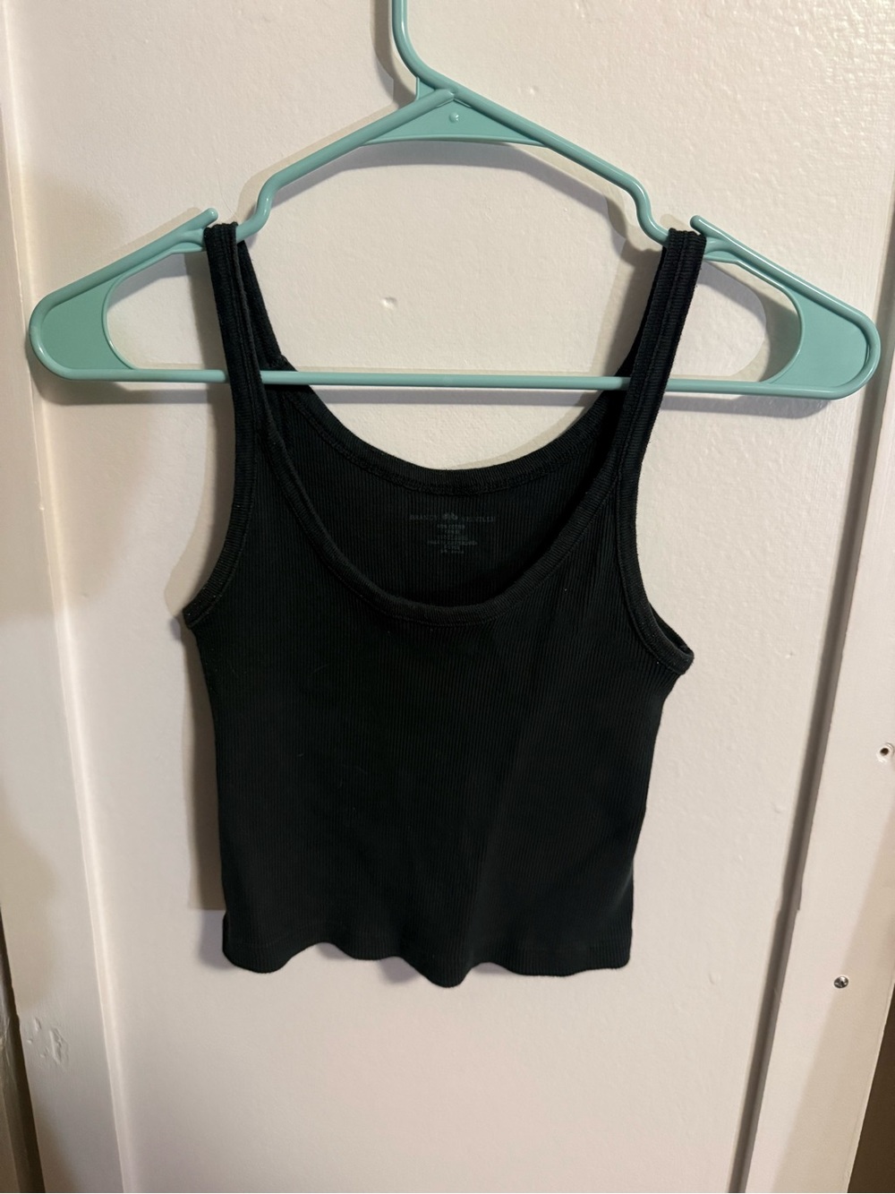 Brandy Melville Black Ribbed Scoop Tank